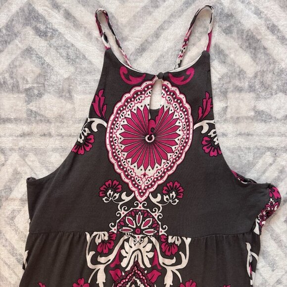 INC International Concepts Maxi Dress Large Beaded Paisley Brown Pink White Boho - Picture 8 of 9